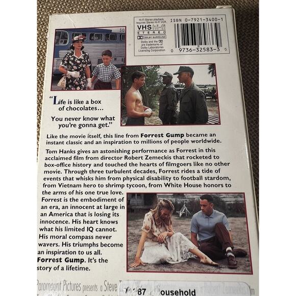 Forrest Gump Movie Tom Hanks VHS Tape 1994 - Picture 4 of 6